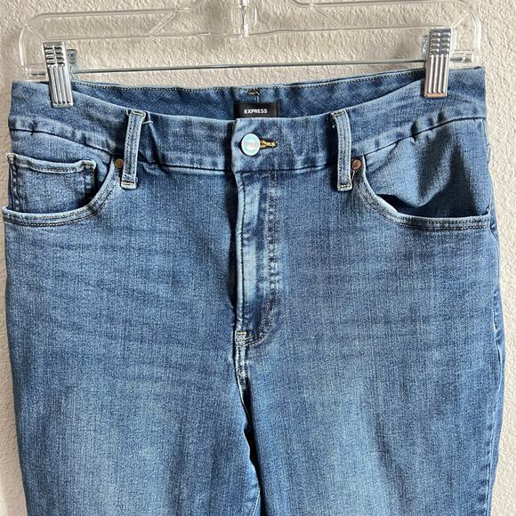 Express Straight Ankle High Rise Jeans Women's L 12/14/16 Ultra Hyper Stretch - Picture 2 of 7